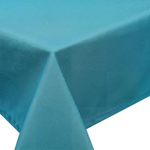 Tischdecke abwaschbar Leinenoptik - Tischdecke 90x90 cm Petrol | Wasser & Schmutzabweisend mit Lotus-Effekt - Pflegeleicht für Küche, Esszimmer, Garten & Balkon
