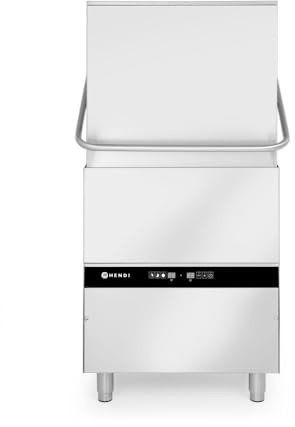 HENDI Haubengeschirrspüler, elektronische Steuerung, mit Waschmitteldosiersystem und Ablaufpumpe, Tellern, Besteck, Gläsern, Tassen, Tabletts und GN 1/1-Behältern, 750x880x(H)1435mm, Edelstahl