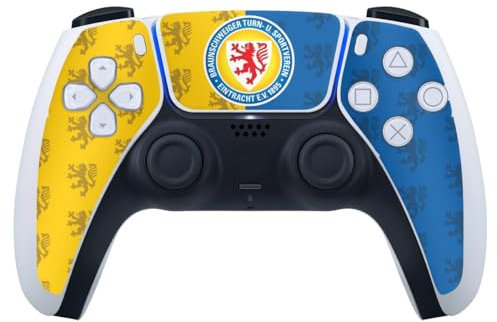 DeinDesign Skin kompatibel mit Sony PlayStation 5 Controller PS5 Folie Sticker Eintracht Braunschweig Offizielles Lizenzprodukt Logo
