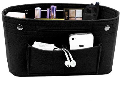 YXBQueen Organisateur de Sac Noir Organisateur de Sac a Main Sac de Rangement Intérieur pour iPad Mini, Cosmétiques, Portefeuille, Parfum, Téléphone, Clés