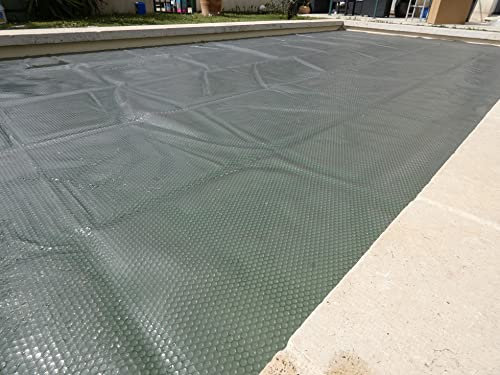 Edenea - Couverture Solaire Piscine - Gris Silver - Rectangle - Epaisseur 350 Microns Haute Performance-Œillets Offerts-Idéale Piscine Hors Sol et Enterrée - Bache Piscine Solaire Bulles (8 x 4 m)