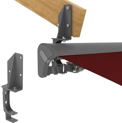Leudus Ersatzteile Stahl Dachsparrenhalter&Wandhalterung LUP060 mit LUP059 35mm für Markisen (1 Set) grau