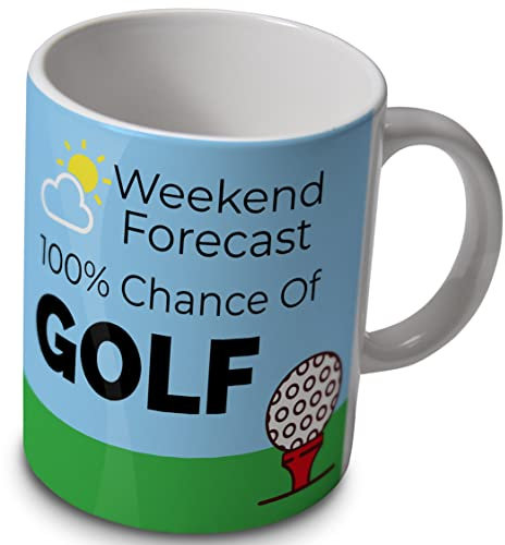 verytea Golf Mug – 100% Chance of Golf Weather Forecast – Gift for Golfer