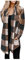 Generic Mantel Kariertes Damen Hemd Winter Bluse Langer Langarm Jacke Knielang Parka Warm Wintermantel Elegant Winterjacke Chic Klassischer Knopfleiste Casual, S08 Brown, 3XL