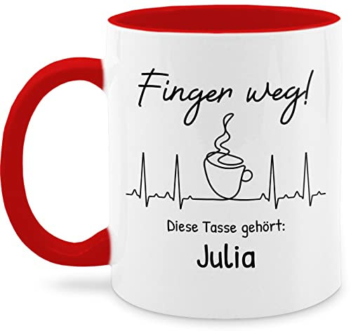 Tassen 325ml - Kollegen - Finger weg diese Tasse gehört | Spruch Arbeit | Arbeitstasse lustig Tasse Arbeit | Sprüche Tasse lustig Arbeit - 325 ml - Rot - kaffeetasse für freundin