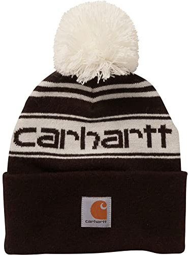 Carhartt CB8985 Kindermütze mit Bommel, Einheitsgröße, Tawny Port, Hafen gelbbraun