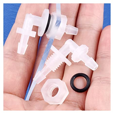 EVANEM 5pcs PP Connecteurs De Coude De Pagode, avec Réservoir D'aquarium D'irrigation en Joint Torique Passer par des Joints De Tuyau De Plaque M6 ~ G1 / 2 À 2,4-11.1 Mm (Size : 11.1-G1I2-11.1)