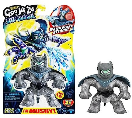 Heroes of Goo Jit Zu Deep GOO Sea Helden-Packung mit Mantara. Super Stretchy und Dehnbare Actionfigur mit besonderer Schleimfüllung und Wasserspritz-Feature