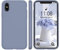 WXX iPhone X Hülle Silikon Case, Hanyhülle iPhone XS Ultra Dünn mit Microfiber, Flüssig Silikon Gel Gummi Kratzfeste Schutzhülle Matt Hülle für iPhone X/XS 5.8'' Blau Grau