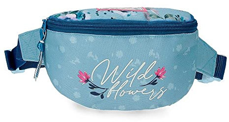 Movom Wild Flowers Kleine Blaue Bauchtasche 27x11x6,5 cm Polyester