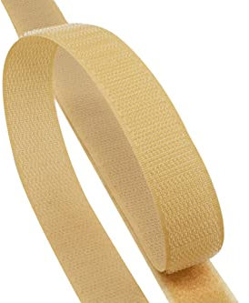 Kleberino Klettband zum nähen | Set Hakenband + Flauschband | hohe Verschlusskraft in Industriequalität | Klettverschluss zum aufnähen (Beige, 20mm x 3m)