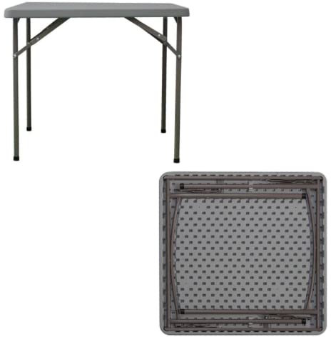 Solycarpa Mesa Cuadrada 87 x 87 Cm con Patas Plegables de Exterior, Jardín, Catering, Hostelería y Eventos. Auxiliar para Comedor y Camping. Fácil de Transportar, Portátil y de PVC.
