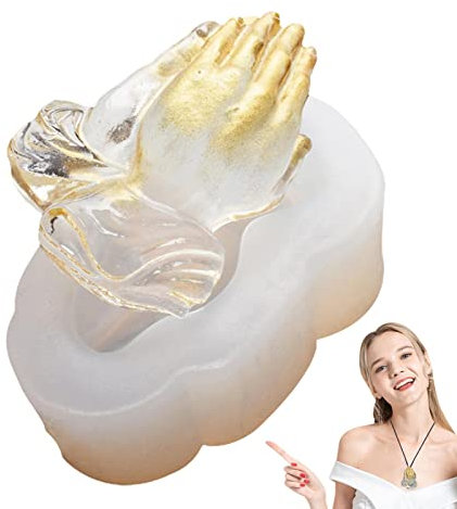 Fowybe 3D-Form für Betende Hände,3D Betende Hände Kerzenform | Gebetshand Epoxidharz Gießform Seifenformen für DIY Fondant Epoxidharz Seife Kerze Kuchen Dekoration