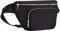 Sac Banane Femme Mode Bandoulière Allongée Sac à La Taille de Sport Étanche Trois Poches Zippées pour La Randonnée, La Marche, La Promenade du Chien, Les Fêtes, Noir