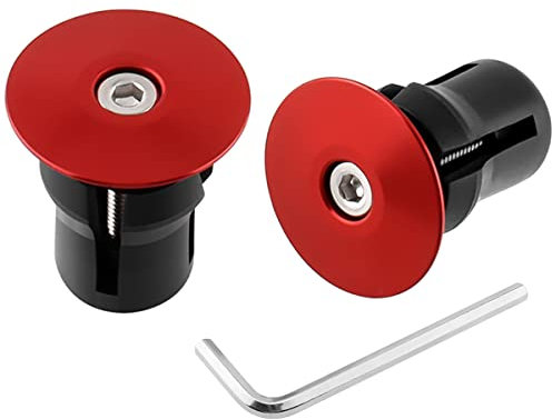 MUQZI Lenkerendkappe, Fahrrad Lenker Griff Bar End Stecker Kappe Teile für die meisten Fahrräder Straße, Rot