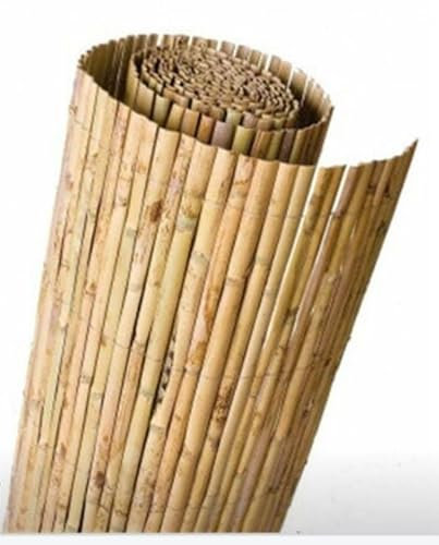 CAÑIZO JARDIN OCULTACION-Valla Jardin Exterior Malla Ocultacion Jardin Vertical Artificial Cañizo bambu Cesped Artificial Terraza Brezo Ocultacion Jardineras Exterior Celosia Madera Cañizo (1,50x5M)