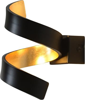 ECO-LIGHT LED Wandleuchte Helix, Wandlampe aus Metall in Schwarz/Gold, Wandstrahler 2-flammig, 2 x 3 Watt, 360 Lumen, 3000 Kelvin (warmweiß), Innenwandleuchte m. Lichteffekt an der Wand