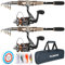 PLUSINNO Canna da pesca e mulinello combo canna da pesca telescopica in fibra di carbonio con mulinello Combo Mare Salata Acqua Dolce Kit Canna da Pesca Kit
