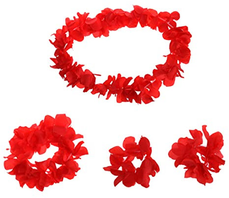 IMIKEYA 4stücke Blumenkranz Set Hawaii Mit Blumenketten Stirnband Armbänder Und Halskette Aus Seide Für Frauen Und Mädchen Als Girlande Und Kopfbedeckung Für Festivals Und Partys