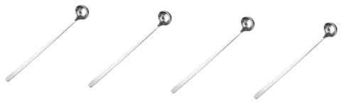 ABOOFAN 4 Pièces Longue Cuillère à Mélanger Louche De Piment Grande Louche Grande Cuillère Louche à Soupe Chinoise Cuillères De Service Pour Les Fêtes Salade Acier Inoxydable Outil Métal