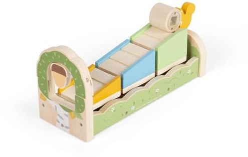 Bigjigs Toys Eichhörnchen-Rampen-Sortierer - 8-teiliges Holz-Tier-Formsortierspiel