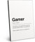 ARTFAVES® Worterklärung Gamer | Wortdefinition Bild als Geschenk | Schild Holzbild mit Spruch zum Thema Zocker/Spieler