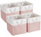 Mangata Aufbewahrungsbox,(33x38x33cm) Aufbewahrungskorb Stoff, Box in Würfel für Kallax Schrank, Regal, und Kleidung(Rosa/Weiß, 4er Pack)