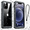 Aekyiwot Handyhülle für iPhone 12 Hülle, IP68 Wasserdicht Schutzhülle für iPhone 12 Hülle, 360 Grad Full Case für iPhone 12 Stoßfest Sturzfest, Schwarz