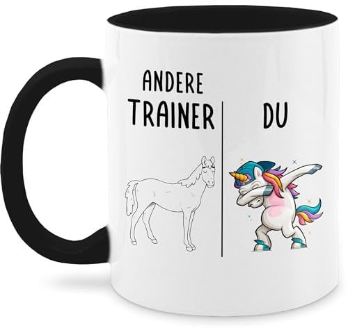 Tasse Tassen 325ml - Andere Trainer Dabbing Einhorn Geschenk Bester Trainer Geschenkideen Handballtrainer Geschenke Fußballtrainer I - 325 ml - Schwarz - trainer-tasse für fitnesstrainer coach