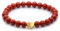 Echtes Roter Jaspis Edelstein Armband mit 6mm Perlen und Edelstahlherz - verschiedene Längen - Heilstein Schutzstein Talisman Glücksbringer Geschenk (Roter Jaspis, 22CM)