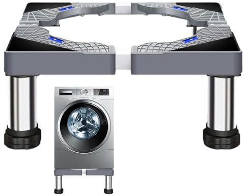 Pedestal para lavadora: soporte para refrigerador, estantes para lavadora | Pedestales para secadora de acero inoxidable, elevador para lavadora de alta resistencia con 4 pies fuertes, pedestal para l