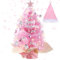 Svitzoot 60cm Mini Weihnachtsbaum, Rosa Künstlicher Weihnachtsbaum Kleiner Weihnachtsbaum Mini Künstlicher Urlaub Dekoration Baum Tisch für Zuhause, Büro, Geschäft, Desktop