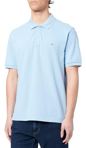 GANT Reg Emb Archive Shield Polo Camisa, Capri Blue, 4XL Hombres