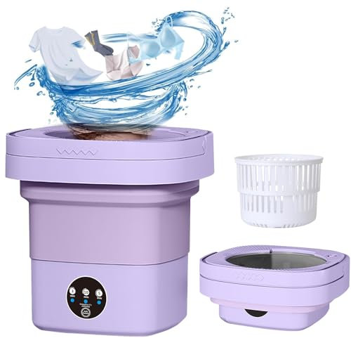 Portable Washing Machine, Mini Folding Washing Machine with 2 Water Tubes, Portable Clothes Washing Machine, Small Deep Cleaning Washing Machine, Washing Machine with Spin Suitable for Apartment,