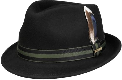 Stetson Galento Trilby Hut Unifarben 100% Wollfilz Asahi Guard Herren Herbst