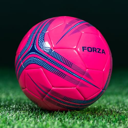 FORZA Pallone da calcio da allenamento [misura 1-5] | Pallone da calcio da allenamento durevole per ragazzi e anziani, diverse opzioni di colore e confezioni (confezione da 1, rosa, taglia 4 (Junior))