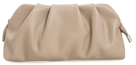 IXEBELLA Elegante PU-Clutch-Geldbörse für Damen, formell, weich, plissiert, veganes Leder, Abendtasche für Hochzeit, Abschlussball, Cocktailparty