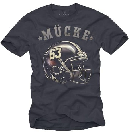 MAKAYA Mücke 63 Trikot American Football Helm Herren T-Shirt mit Nummer