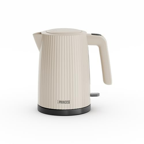 Princess Hervidora Wave, 1,7L, 360° inalámbrico, 2200W, sin BPA, protección en seco y sobrecalentamiento, nivel de agua, filtro extraíble, apagado automático, cable 0,7m, 236048