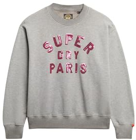 Superdry Damen Locker geschnittenes Sweatshirt mit Verzierung im College-Stil