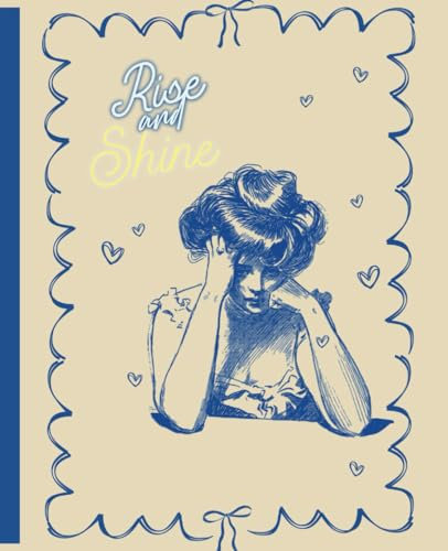 Rise and shine notebook | always tired | vintage cowgirl aesthetic | cute blue journal | 120 college ruled lined pages