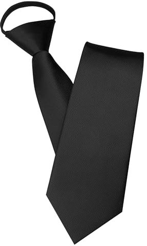 Aclouddate Herren Krawatte Schwarz, Vorgebundene Krawatten mit Reißverschluss, Klassische Hochzeit Krawatte für Büro oder Abschlussfeier Schule