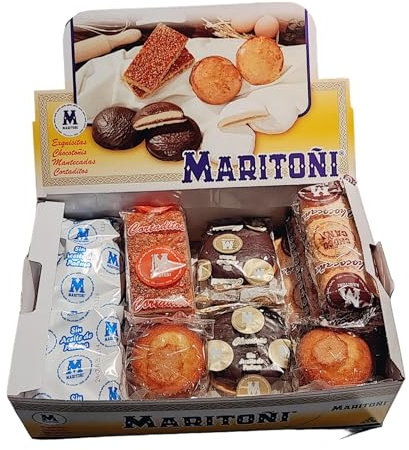 Caja Surtida para Desayunos y Meriendas | Dulces Maritoñi Tradicionales: ChocoCañas, Cortadillos, Magdalenas, Chocotoñis y Maritoñi | Ideal para Compartir y Regalar