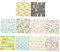 SEWOART 10 Stück Baumwollstoff Ostern Drucke Kaninchen Muster Diy Patchwork Stoffe für Nähprojekte und Bastelarbeiten