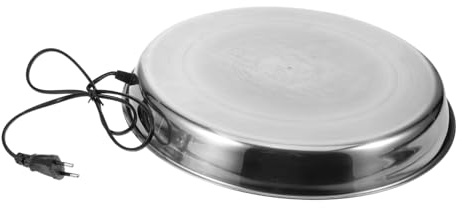 Hühnerwasserbereiter mit Heizfunktion, Ac220-240v Eu Stecker, Edelstahl | Vollständig Geschlossenes Heizelement, für Hühner und Wasserschalen, Silber, 1 Stück