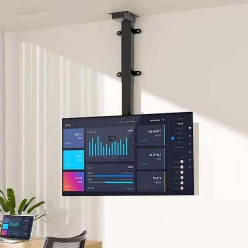 THEGA Support TV Motorisé pour Écrans LCD/LED De 32 À 75 Pouces, Support TV Plafond À Levage Automatique avec Télécommande(730-1730mm)
