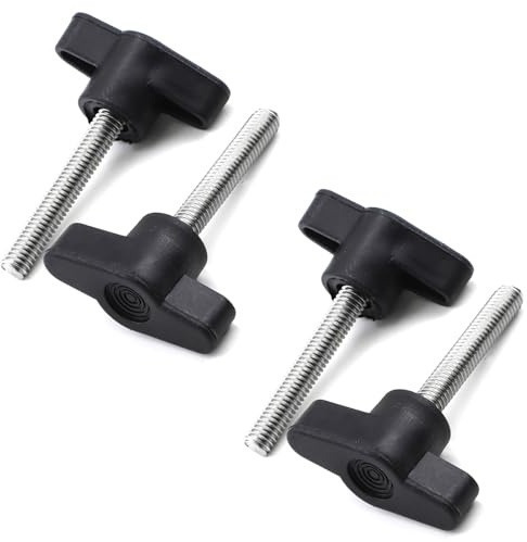 QZKJQDD 4 Stück Rändelschraube M5, M5 x 30mm 304 Edelstahl T-förmige Klemmschraubenknopf, Daumenschrauben Griff, Flügelschraube M5, für schnellen Austausch des Handfestziehknopfs