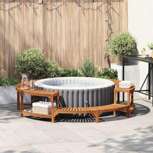 Générique Entourage de Bain à remous Marron Ø255 cm Bois d'acacia Massif,Maison & Jardin, Piscine & Spa, Accessoires pour piscines & spas, Marron (Poids 48KG)