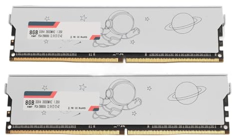 Risegun DDR4 RAM XMP CL18 22 22 42 28800 25600 Modulo di memoria per PC gioco desktop ad alta densità in metallo PCB con larghezza di banda per computer (DDR4 3600 MHz 16 GB (2x8 GB))