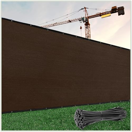 ColourTree Zaun-Sichtschutz, kommerzielle Qualität, 170 g/m², strapazierfähig, 1,8 m x 3,6 m, Braun, Kabelbinder im Lieferumfang enthalten